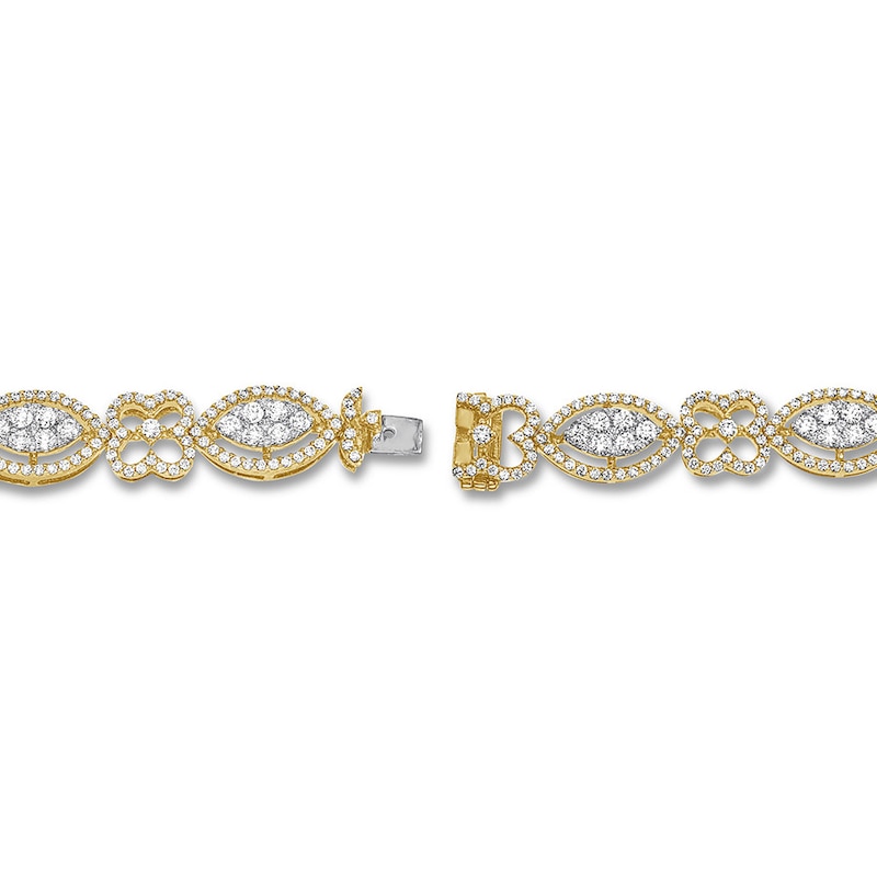 Diamond Bracelet 3-1/2 carats tw Round 14K Yellow Gold