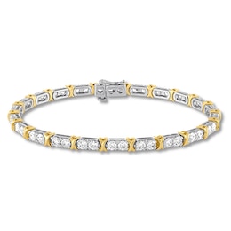 Diamond Bracelet 5 carats tw Round 14K Two-Tone Gold