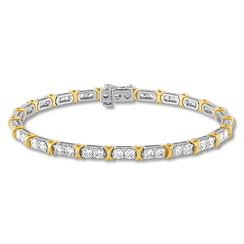 Main Image 1 of Diamond Tennis Bracelet 5 carats tw Round 14K Two-Tone Gold