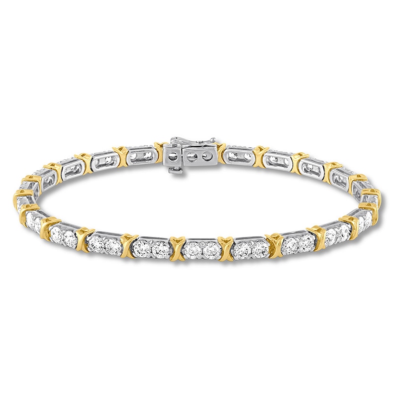 Diamond Tennis Bracelet 5 carats tw Round 14K Two-Tone Gold