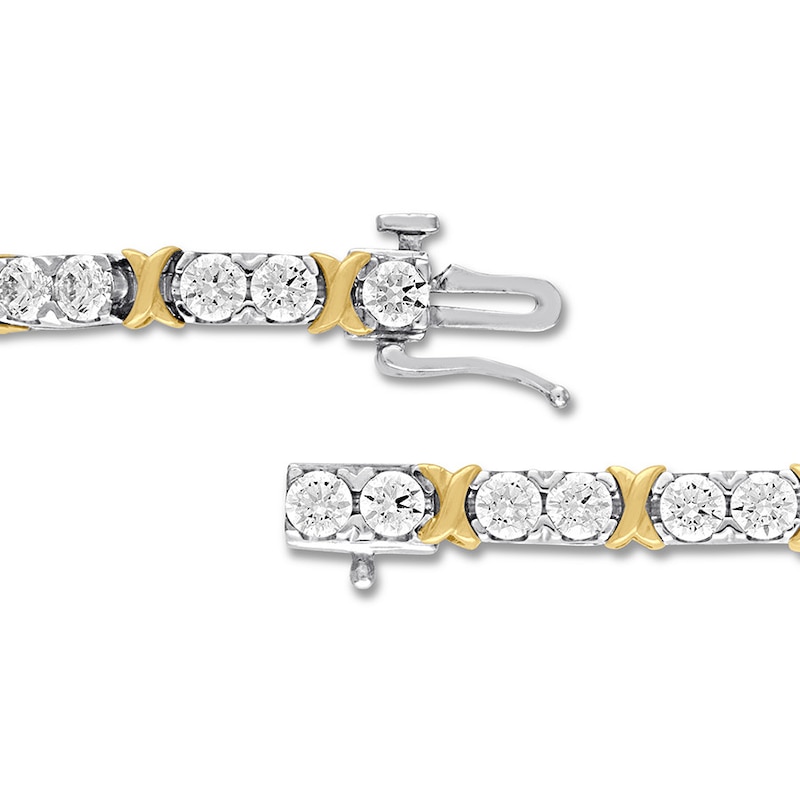 Diamond Tennis Bracelet 5 carats tw Round 14K Two-Tone Gold