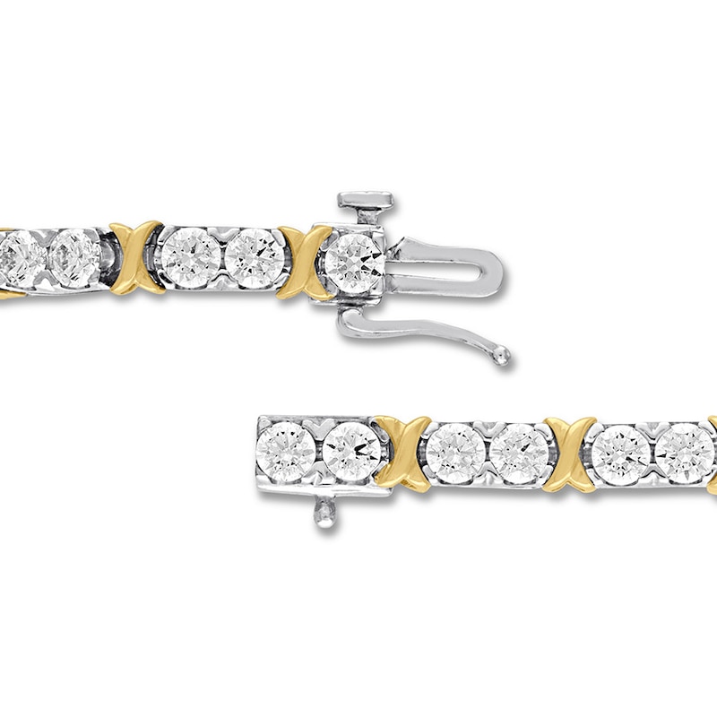 Main Image 3 of Diamond Tennis Bracelet 5 carats tw Round 14K Two-Tone Gold
