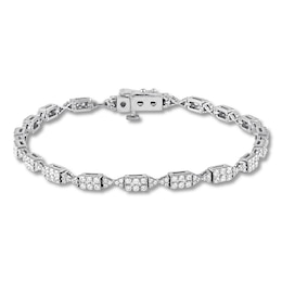 Diamond Bracelet 2 carats tw Round 14K White Gold