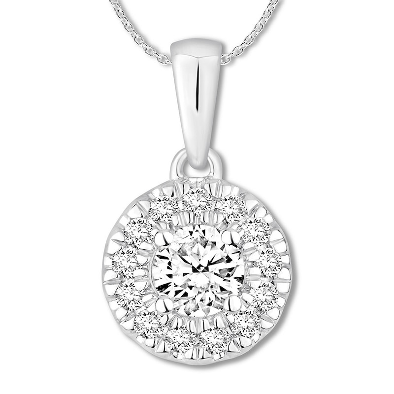 Diamond Necklace 1/2 ct tw Round 18K White Gold