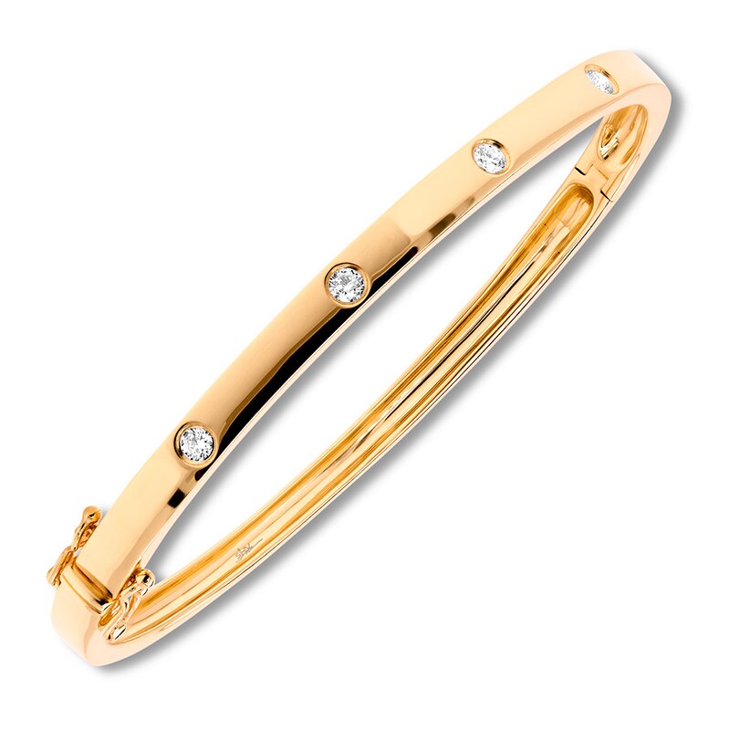 Main Image 2 of Shy Creation Bezel-set Diamond Bangle 1/3 ct tw 14K Yellow Gold SC55004067ZS