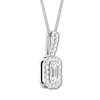 Thumbnail Image 2 of Diamond Necklace 1/2 carat tw Emerald/Round 14K White Gold