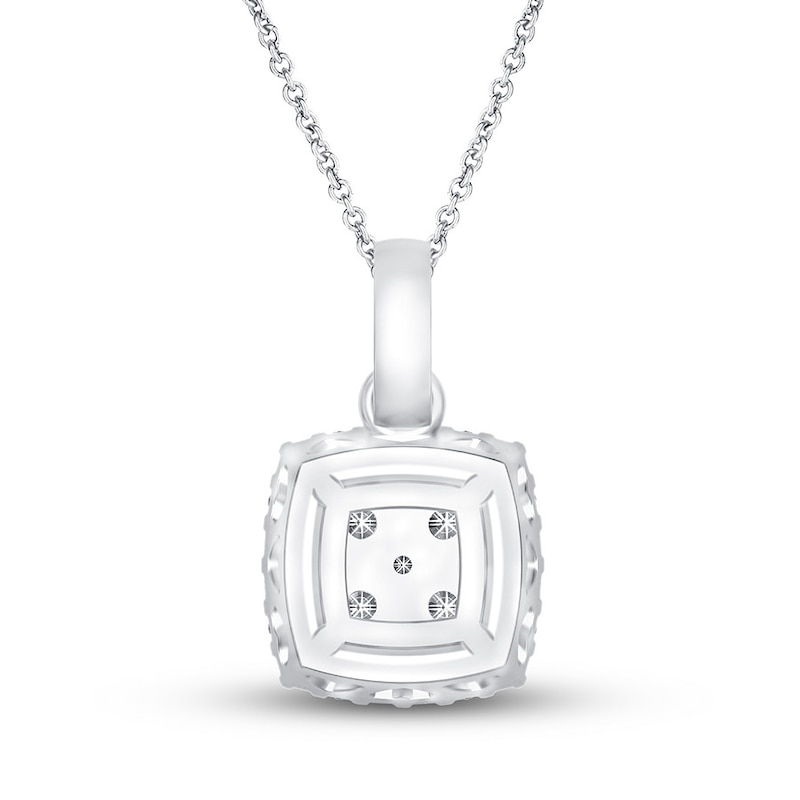 Main Image 3 of Diamond Necklace 1/5 ct tw Round 10K White Gold