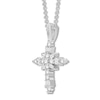 Thumbnail Image 2 of Diamond Cross Necklace 1/3 ct tw Round/Baguette 14K White Gold