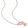Thumbnail Image 2 of Ribbon Heart Necklace 1/20 ct tw Diamonds 10K Rose Gold