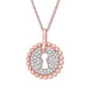 Thumbnail Image 0 of Diamond Keyhole Necklace 1/5 ct tw Round 10K Rose Gold