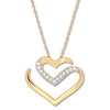 Thumbnail Image 0 of Chevron Heart Necklace 1/10 ct tw Diamonds 10K Yellow Gold
