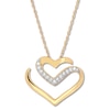 Thumbnail Image 1 of Chevron Heart Necklace 1/10 ct tw Diamonds 10K Yellow Gold