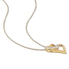 Thumbnail Image 1 of Chevron Heart Necklace 1/10 ct tw Diamonds 10K Yellow Gold