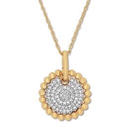 Clustered Diamond Necklace 1/5 carat tw 10K Yellow Gold