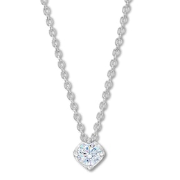 THE LEO First Light Diamond Solitaire Necklace 1/4 carat Round 14K White Gold (I1/I)