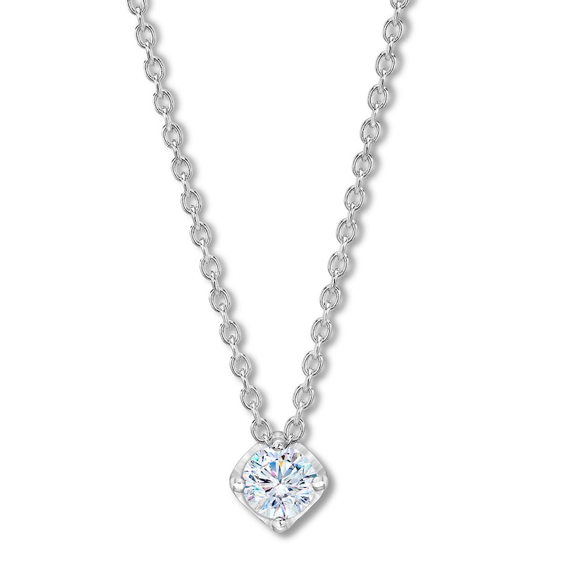 THE LEO First Light Diamond Solitaire Necklace 1/4 carat Round 14K White Gold (I1/I)