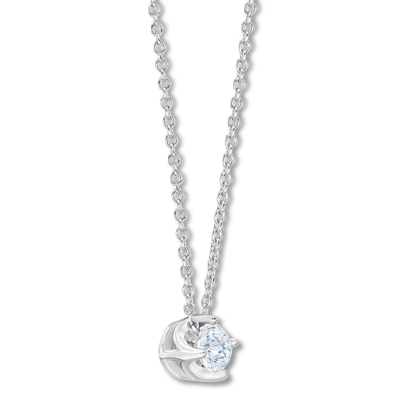 THE LEO First Light Diamond Solitaire Necklace 1/4 carat Round 14K White Gold (I1/I)