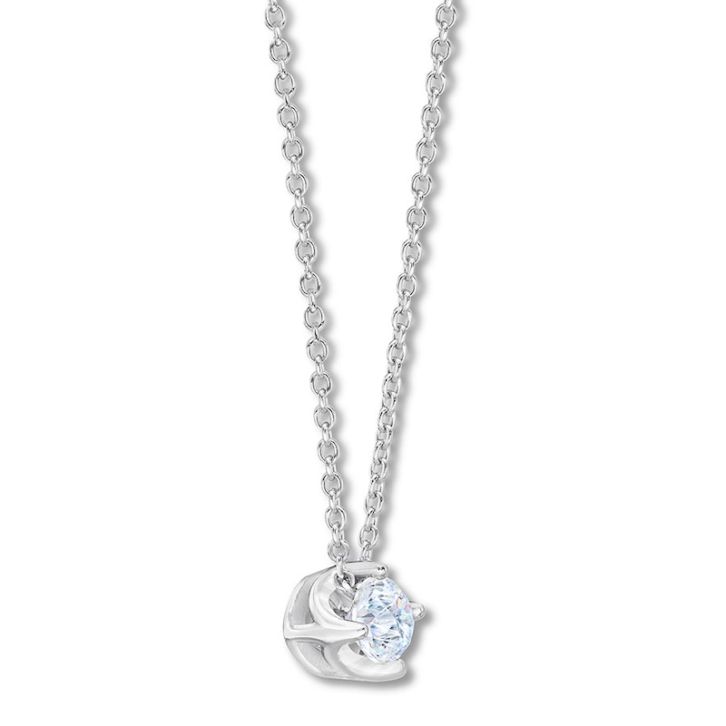 Main Image 2 of THE LEO First Light Diamond Solitaire Necklace 1/4 carat Round 14K White Gold (I1/I)