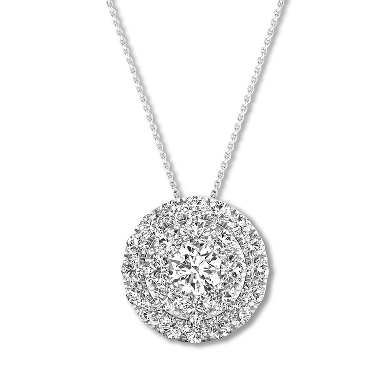 Main Image 1 of Diamond Necklace 1/2 carat tw Round 10K White Gold 16-18" Adj.