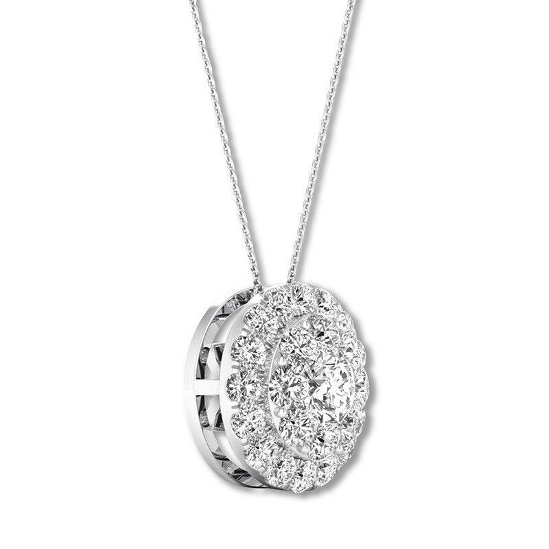 Main Image 2 of Diamond Necklace 1/2 carat tw Round 10K White Gold 16-18" Adj.