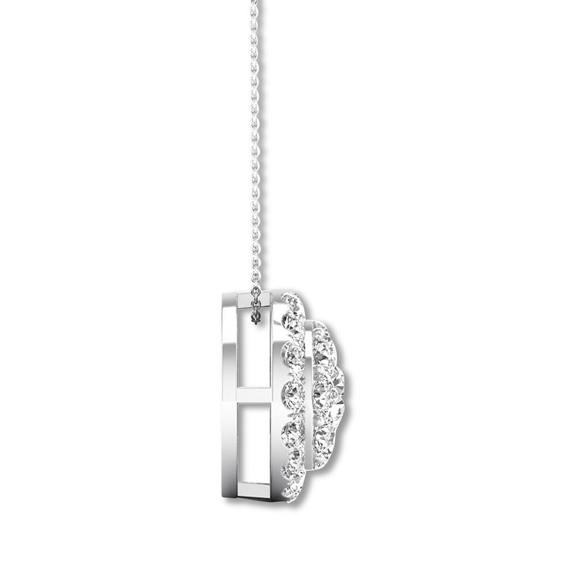 Main Image 3 of Diamond Necklace 1/2 carat tw Round 10K White Gold 16-18" Adj.