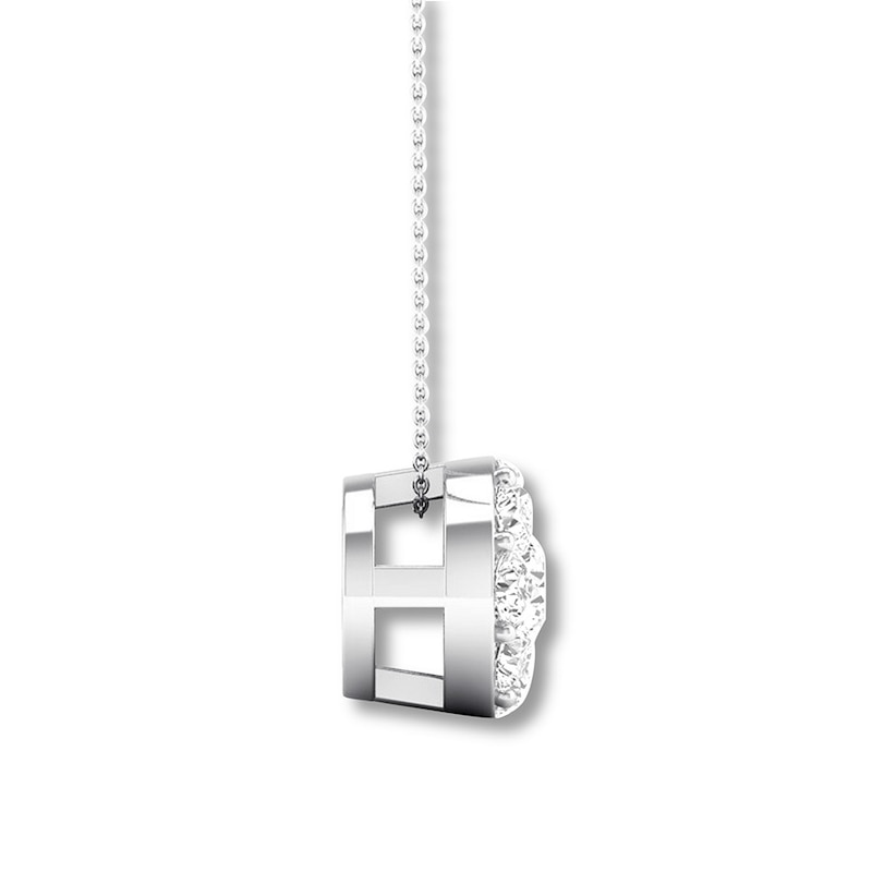 Main Image 3 of Diamond Necklace 1/4 carat tw Round 10K White Gold 18" Adj.
