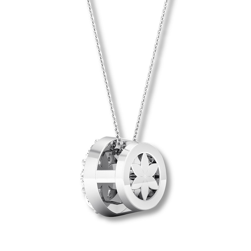 Main Image 4 of Diamond Necklace 1/4 carat tw Round 10K White Gold 18" Adj.