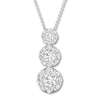 Thumbnail Image 1 of Diamond Necklace 1 carat tw Round 14K White Gold 16-18" Adj.