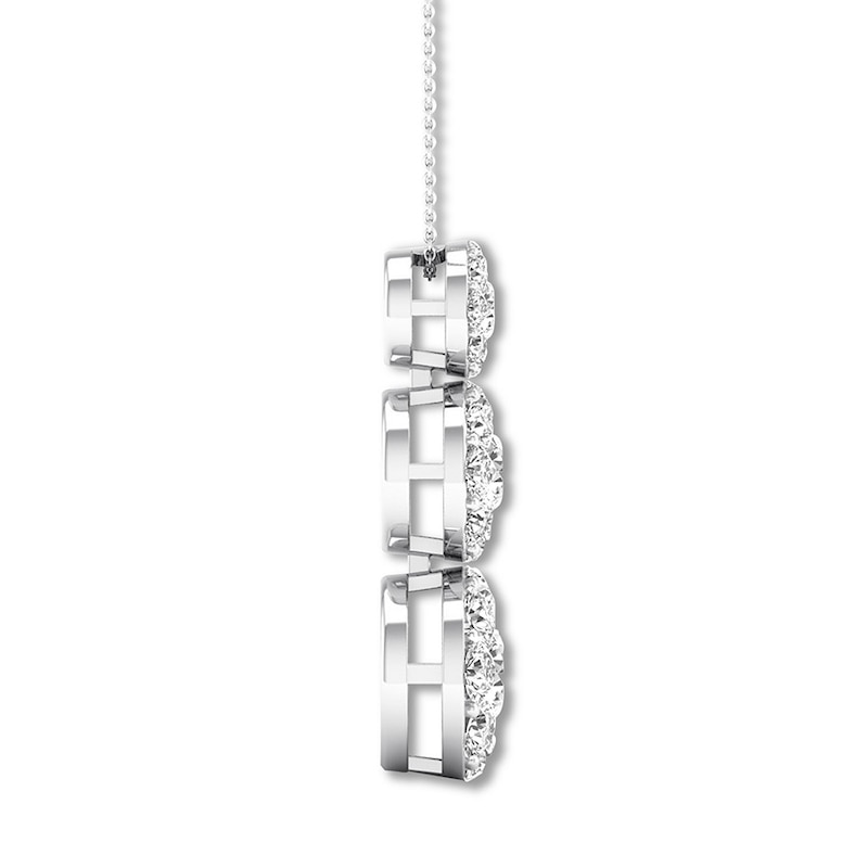 Main Image 3 of Diamond Necklace 1 carat tw Round 14K White Gold 16-18" Adj.