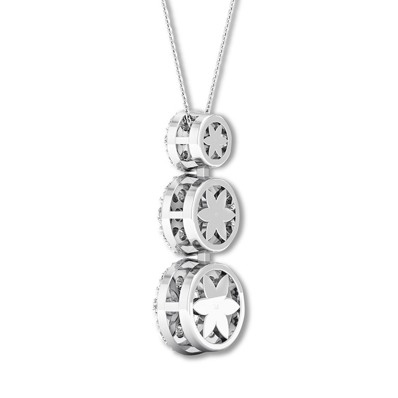 Main Image 4 of Diamond Necklace 1 carat tw Round 14K White Gold 16-18" Adj.