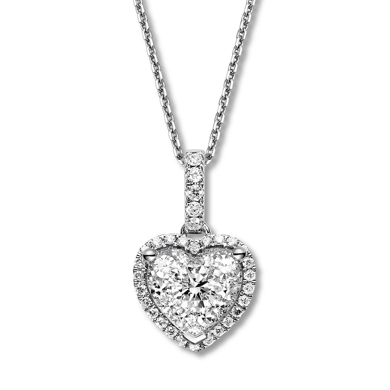 Main Image 1 of Diamond Heart Necklace 3/8 Carat tw 10K White Gold