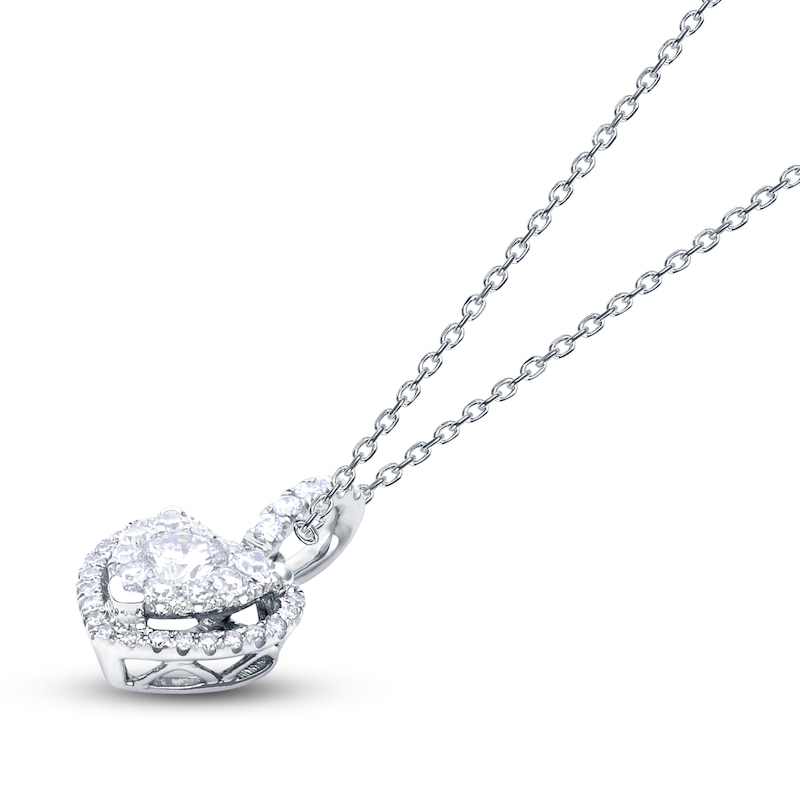 Main Image 2 of Diamond Heart Necklace 3/8 Carat tw 10K White Gold