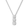 Thumbnail Image 1 of Round/Baguette Diamond Necklace 1/2 ct tw 10K White Gold