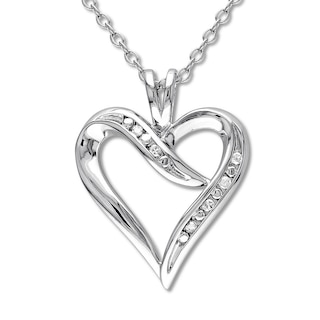 Hallmark Diamonds Heart Necklace 1/15 ct tw Sterling Silver 18