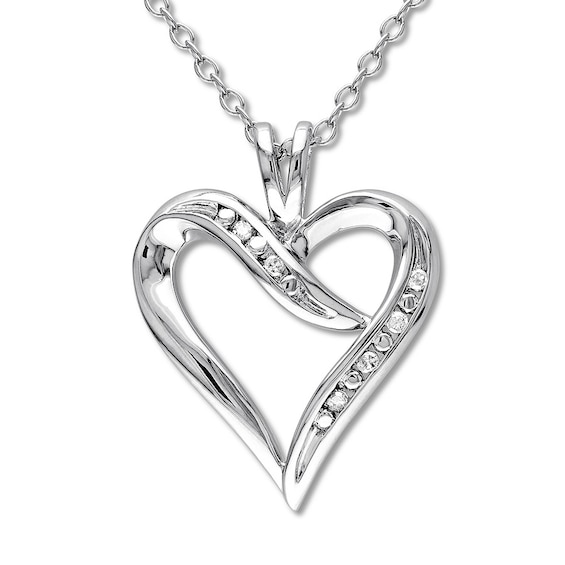 Diamond Heart Necklace 1/20 ct tw Round-cut Sterling Silver | Jared