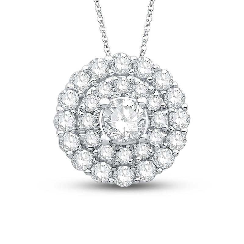 Colorless Diamond Necklace 1/2 ct tw Round 14K White Gold