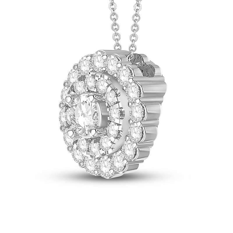 Colorless Diamond Necklace 1/2 ct tw Round 14K White Gold