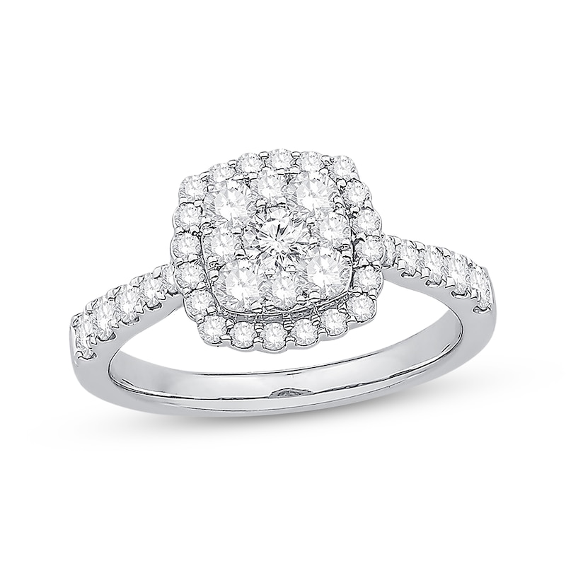 Colorless Diamond Ring 1 ct tw Round-cut 14K White Gold