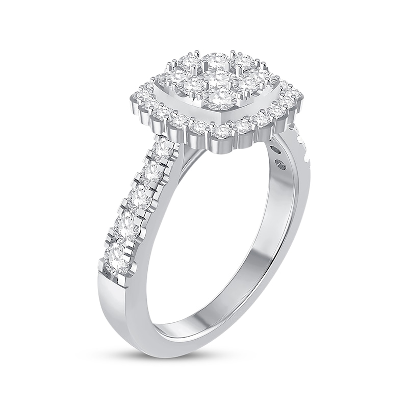 Colorless Diamond Ring 1 ct tw Round-cut 14K White Gold