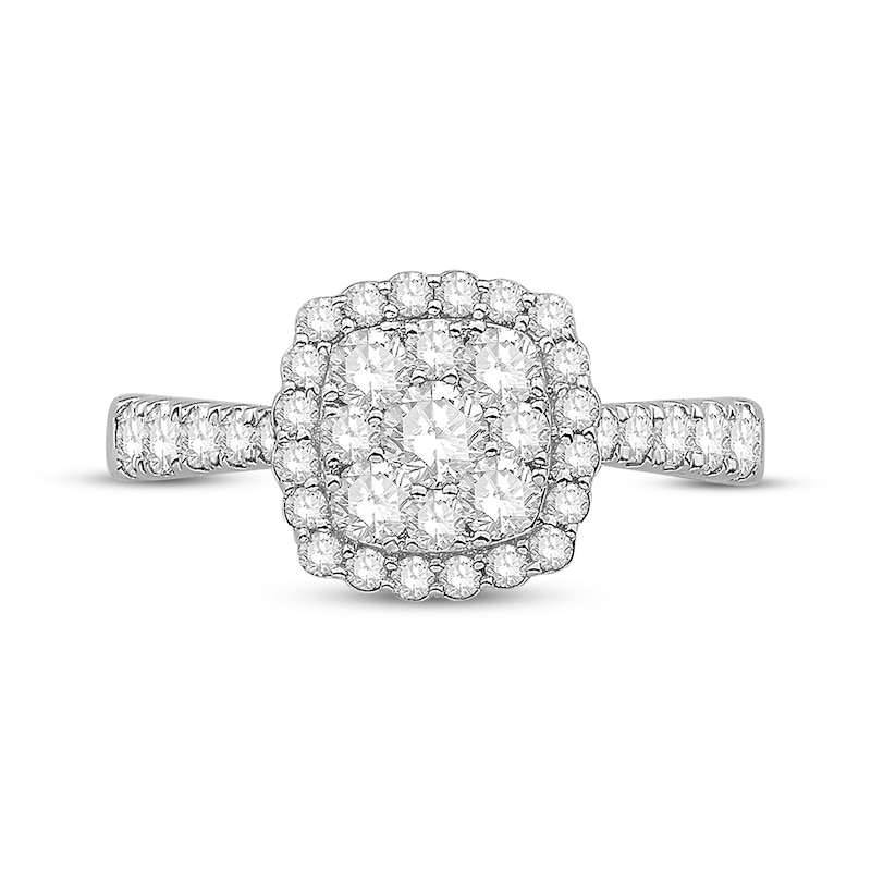 Colorless Diamond Ring 1 ct tw Round-cut 14K White Gold