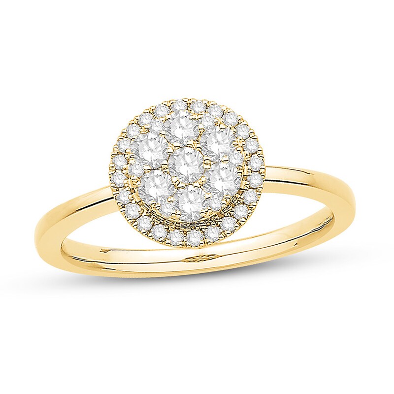 Colorless Diamond Ring 1/2 ct tw Round 14K Yellow Gold