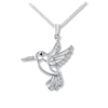 Thumbnail Image 1 of Hummingbird Necklace Diamond Accents Sterling Silver