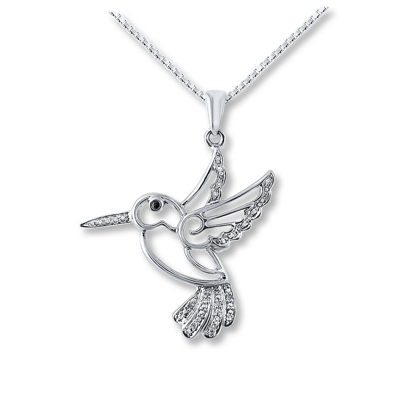 Hummingbird Necklace Initial Letter Birthstone Silver Charm Pendant Customized Jewelry Gift 