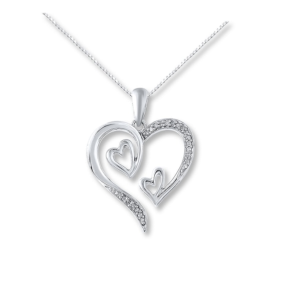 Diamond Heart Necklace 1/15 ct tw Round-cut Sterling Silver | Jared