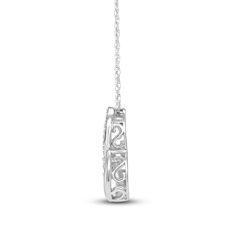 Main Image 3 of Diamond Heart Necklace 1/4 ct 14K White Gold
