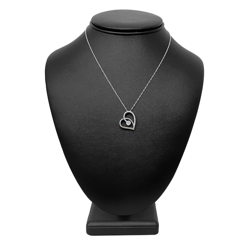 Main Image 5 of Diamond Heart Necklace 1/4 ct 14K White Gold