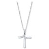 Thumbnail Image 0 of Diamond Cross Necklace 1/20 Carat Round Sterling Silver
