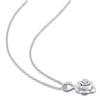 Thumbnail Image 2 of Diamond Flower Necklace 1/20 Carat Round Sterling Silver