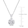 Thumbnail Image 2 of Diamond Flower Necklace 1/20 Carat Round Sterling Silver