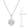 Thumbnail Image 3 of Diamond Flower Necklace 1/20 Carat Round Sterling Silver